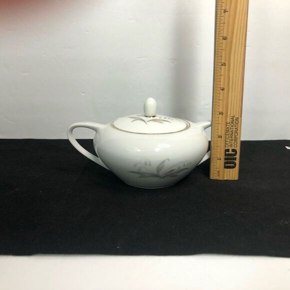 kaysons fine china golden rhapsody bellflower cream and sugar coffee tea set - Picture 9 of 10